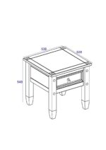 Core Corona lamp table in solid pine painted grey-23379