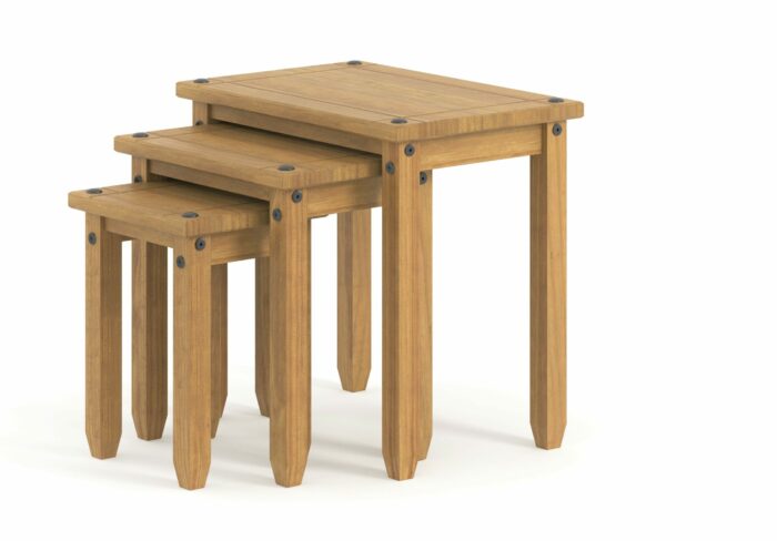 Core Corona nest of tables in solid natural pine-0