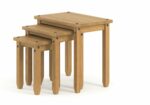 Core Corona nest of tables in solid pine painted grey-23390