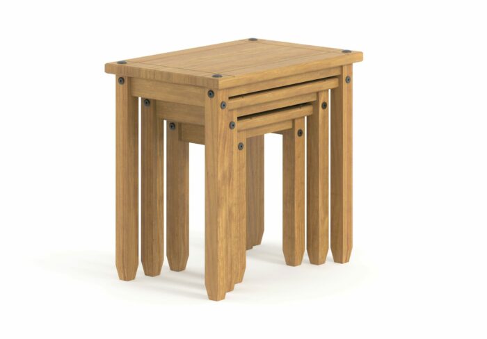 Core Corona nest of tables in solid natural pine-23280