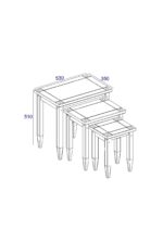 Core Corona nest of tables in solid pine painted grey-23387