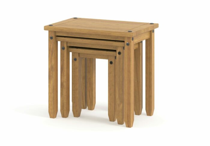 Core Corona nest of tables in solid natural pine-23282