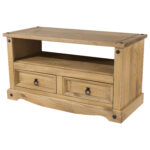 Core Corona flat screen TV unit in solid natural pine-0