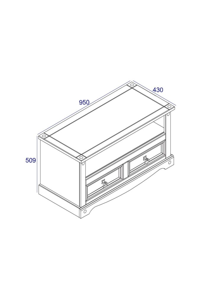 Core Corona flat screen TV unit in solid natural pine-23283