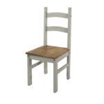 Core Corona Solid Pine Grey painted Chairs X2-23304