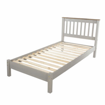 Core Corona 3'0" slatted lowend bedstead solid pine painted grey-0
