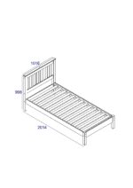 Core Corona 3'0" slatted lowend bedstead solid pine painted grey-23307