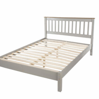 Core Corona 4'6" slatted lowend bedstead solid pine painted grey-0