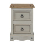Core Corona 2 drawer petite bedside cabinet solid Pine grey painted -23315