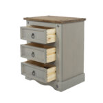 Core Corona 3 drawer bedside cabinet solid pine painted grey-23326