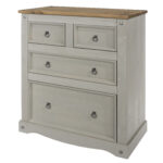 Core Corona 2+2 drawer chest solid pine painted grey -23338