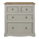 Core Corona 2+2 drawer chest solid pine painted grey -23336