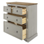 Core Corona 2+2 drawer chest solid pine painted grey -23337