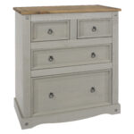 Core Corona 2+2 drawer chest solid pine painted grey -0