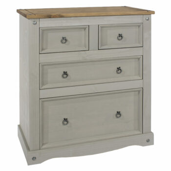 Core Corona 2+2 drawer chest solid pine painted grey -0