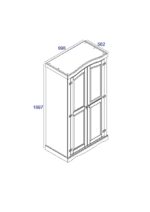 Core Corona 2 door wardrobe solid pine painted grey-23346