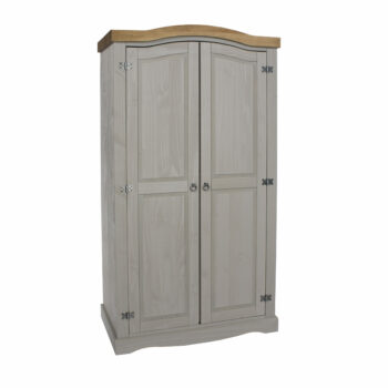 Core Corona 2 door wardrobe solid pine painted grey-0