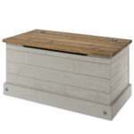 Core Corona storage trunk in solid pine painted grey -0