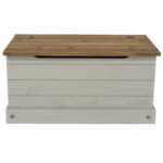 Core Corona storage trunk in solid pine painted grey -23363