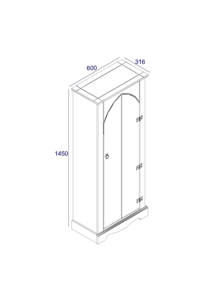 Core Corona Vestry Cupboard solid pine painted grey-23373