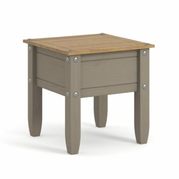 Core Corona lamp table in solid pine painted grey-0