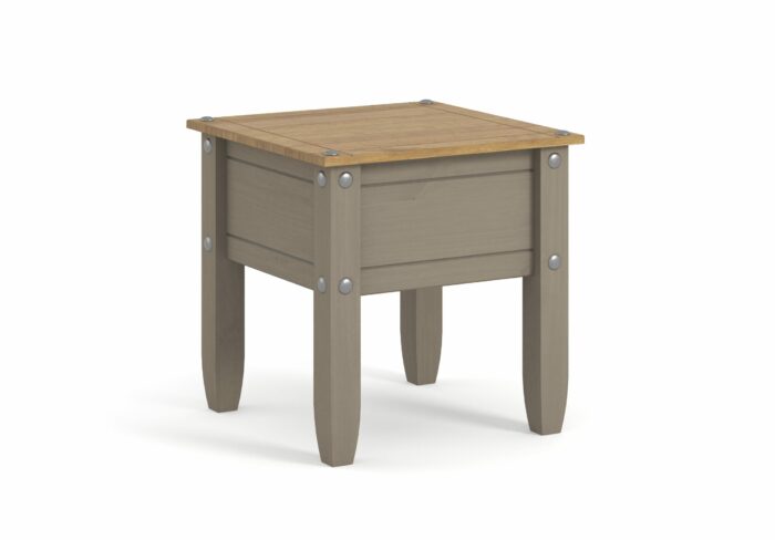 Core Corona lamp table in solid pine painted grey-0