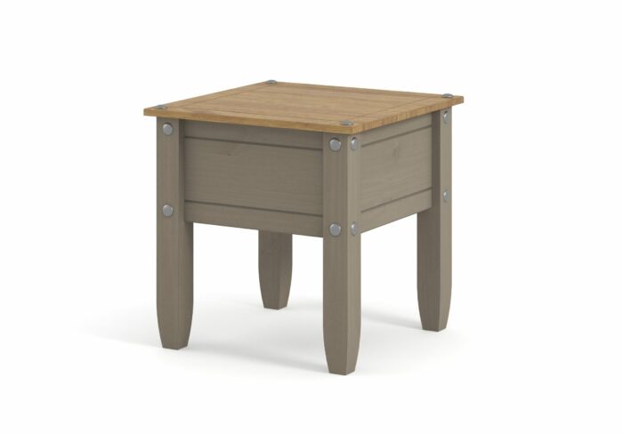 Core Corona lamp table in solid pine painted grey-23384