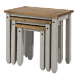 Core Corona nest of tables in solid pine painted grey-23412