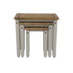Core Corona nest of tables in solid pine painted grey-23411