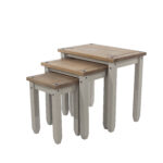 Core Corona nest of tables in solid pine painted grey-23410