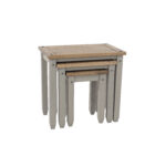 Core Corona nest of tables in solid pine painted grey-0