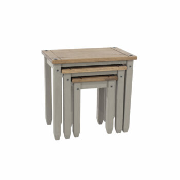Core Corona nest of tables in solid pine painted grey-0