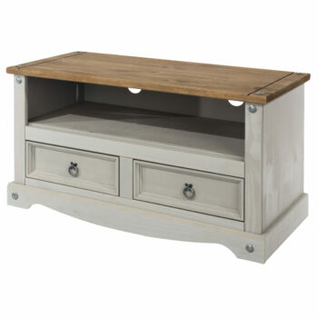 Core Corona flat screen TV unit in solid pine painted grey-0