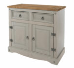 Core Corona small sideboard in solid pine painted grey-23450
