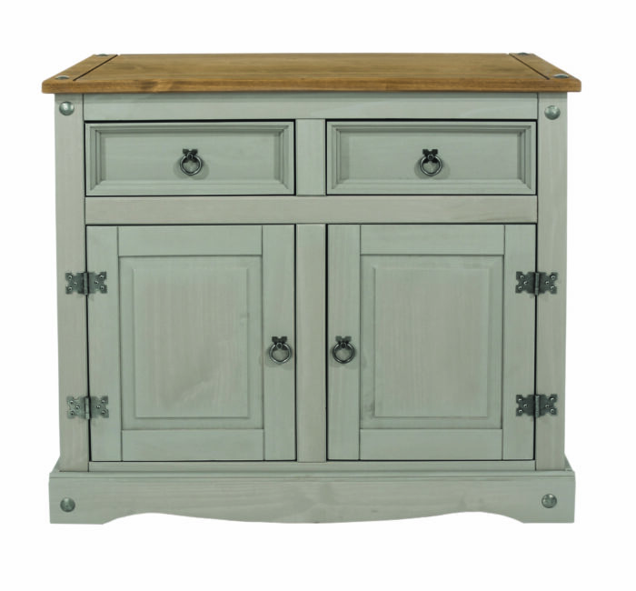 Core Corona small sideboard in solid pine painted grey-23453