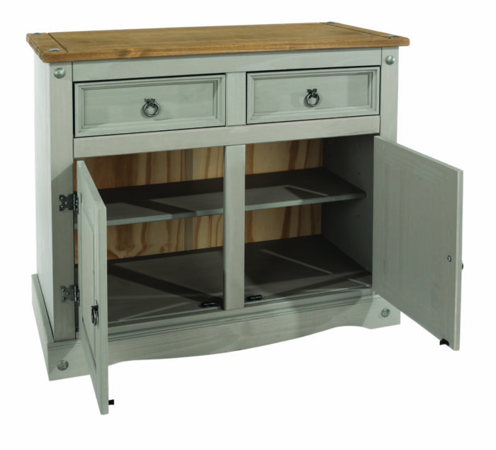 Core Corona small sideboard in solid pine painted grey-23454