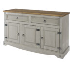 Core Corona medium sideboard in solid pine painted grey-23466