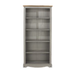 Core Corona tall bookcase solid pine painted grey-23468