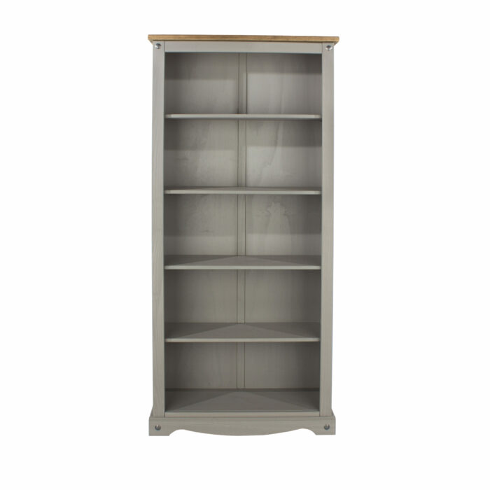 Core Corona tall bookcase solid pine painted grey-23468