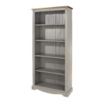 Core Corona tall bookcase solid pine painted grey-23470