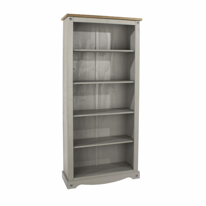 Core Corona tall bookcase solid pine painted grey-0