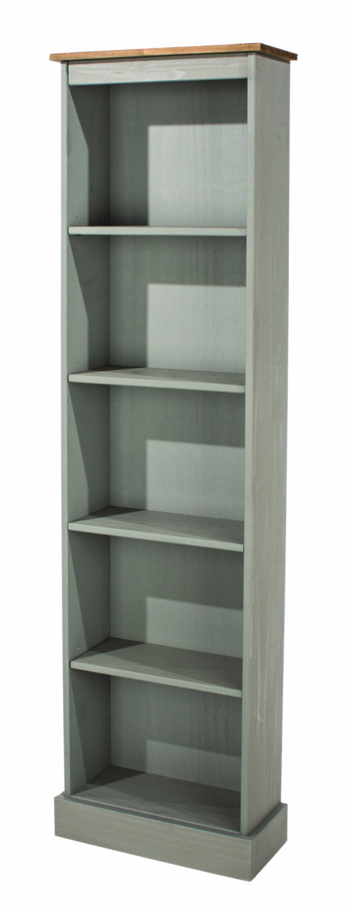 Core Corona tall narrow bookcases solid pine painted grey-23475