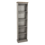 Core Corona tall narrow bookcases solid pine painted grey-0