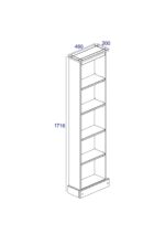 Core Corona tall narrow bookcases solid pine painted grey-23472
