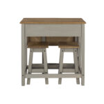 Core Corona breakfast drop leaf table & 2 stools SET in solid pine painted grey-23509