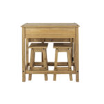 Core Corona breakfast drop leaf table & 2 stools SET in solid natural pine-23489