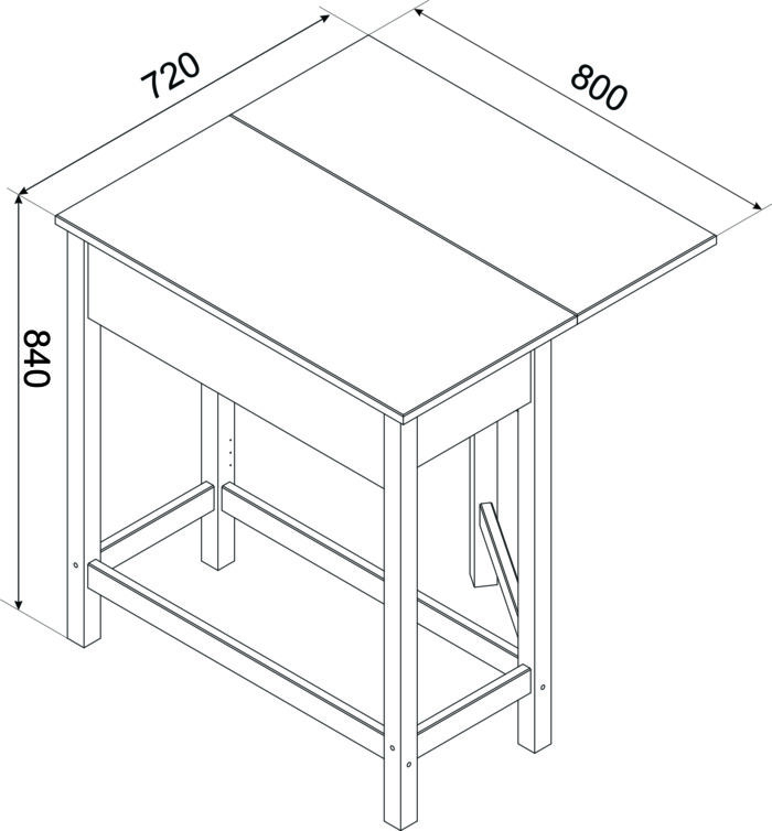 Core Corona breakfast drop leaf table & 2 stools SET in solid pine painted white-23616