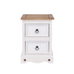 Core Corona 2 drawer petite bedside cabinet solid Pine white painted -23519