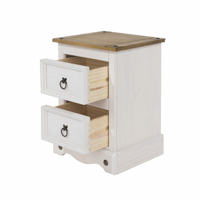 Core Corona 2 drawer petite bedside cabinet solid Pine white painted -23521