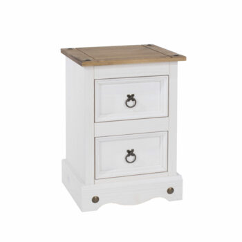 Core Corona 2 drawer petite bedside cabinet solid Pine white painted -0